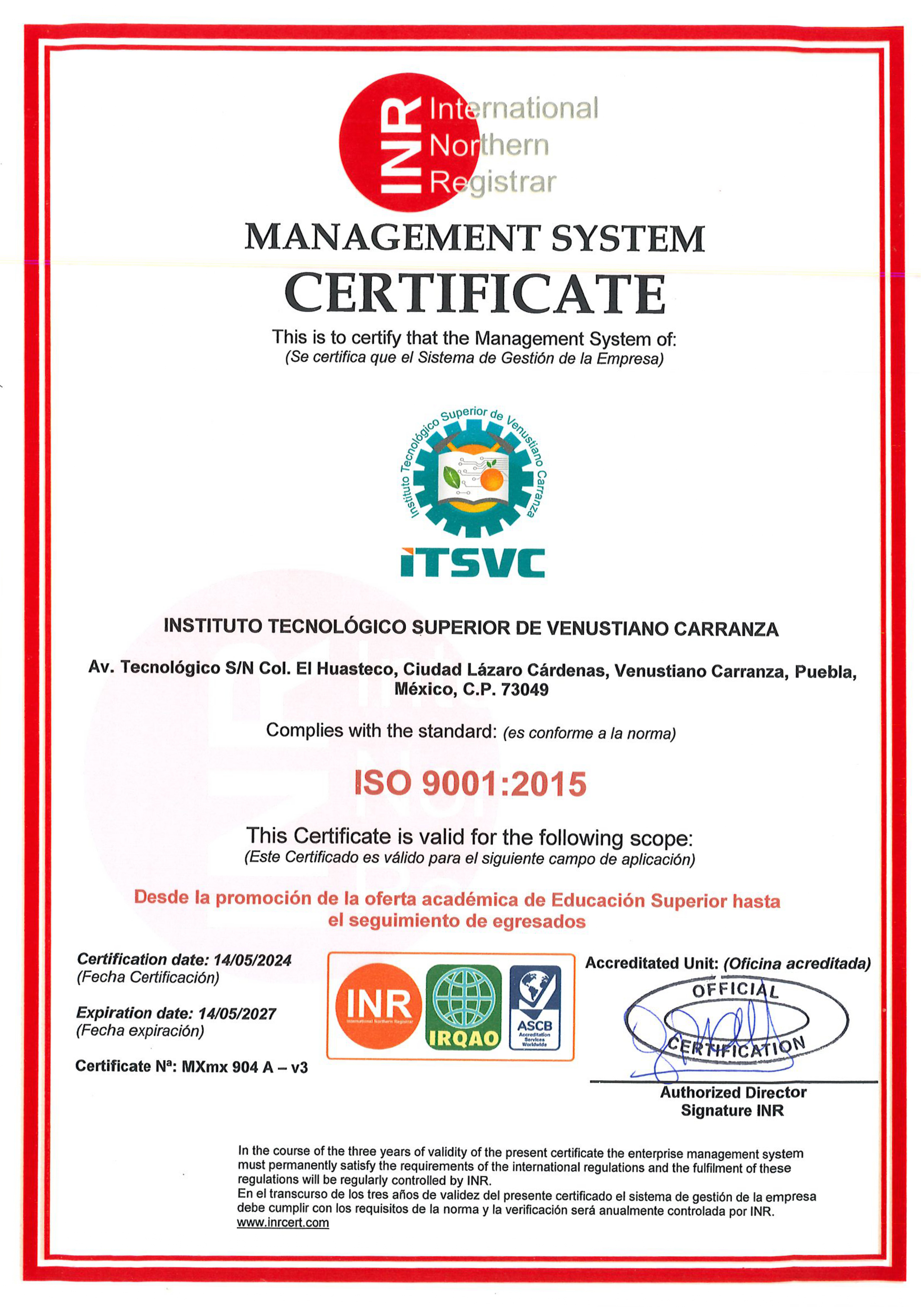 ISO 9001:2015 - Calidad
